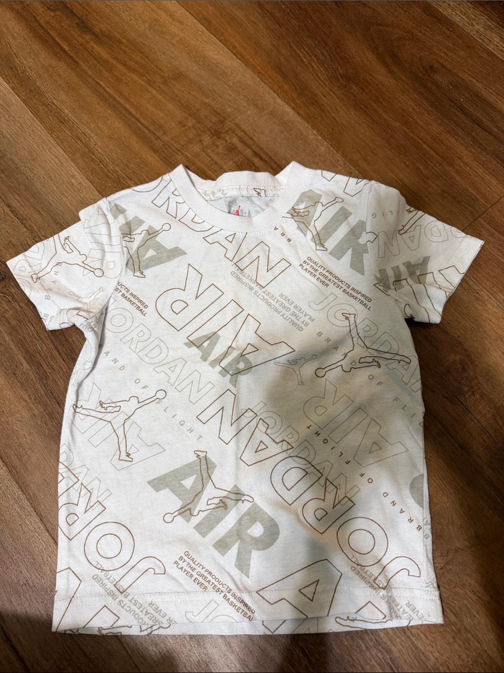 Nike Kids' Allover AIR & Jordan Logo Tee - White/Tan